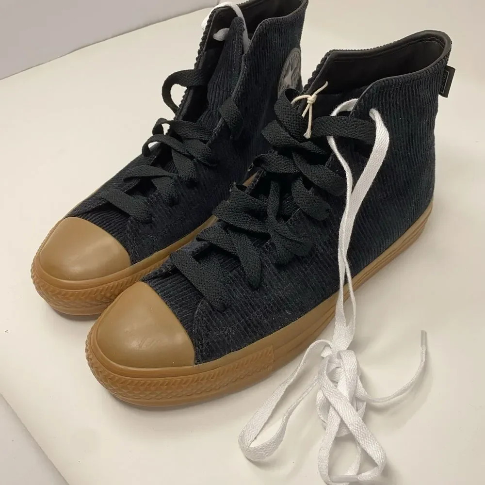 Converse Black Corduroy High Top Sneakers with Gum Sole